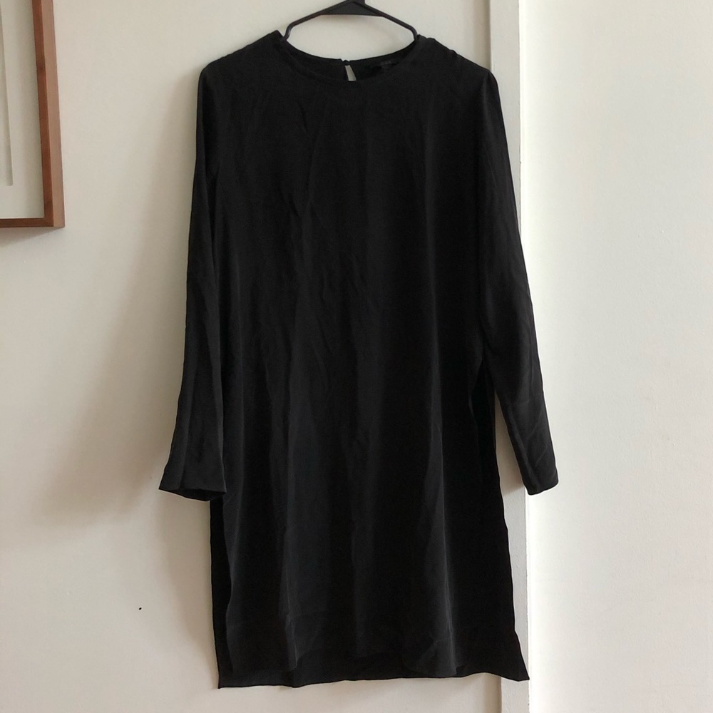 COS 100% Silk long shirt dress- Size 6